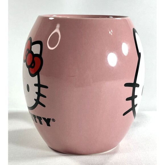 Hello Kitty Pink Oval Ceramic Mug 18 oz Vandor Double Sided 2011 Sanrio Kawaii - Picture 7 of 9